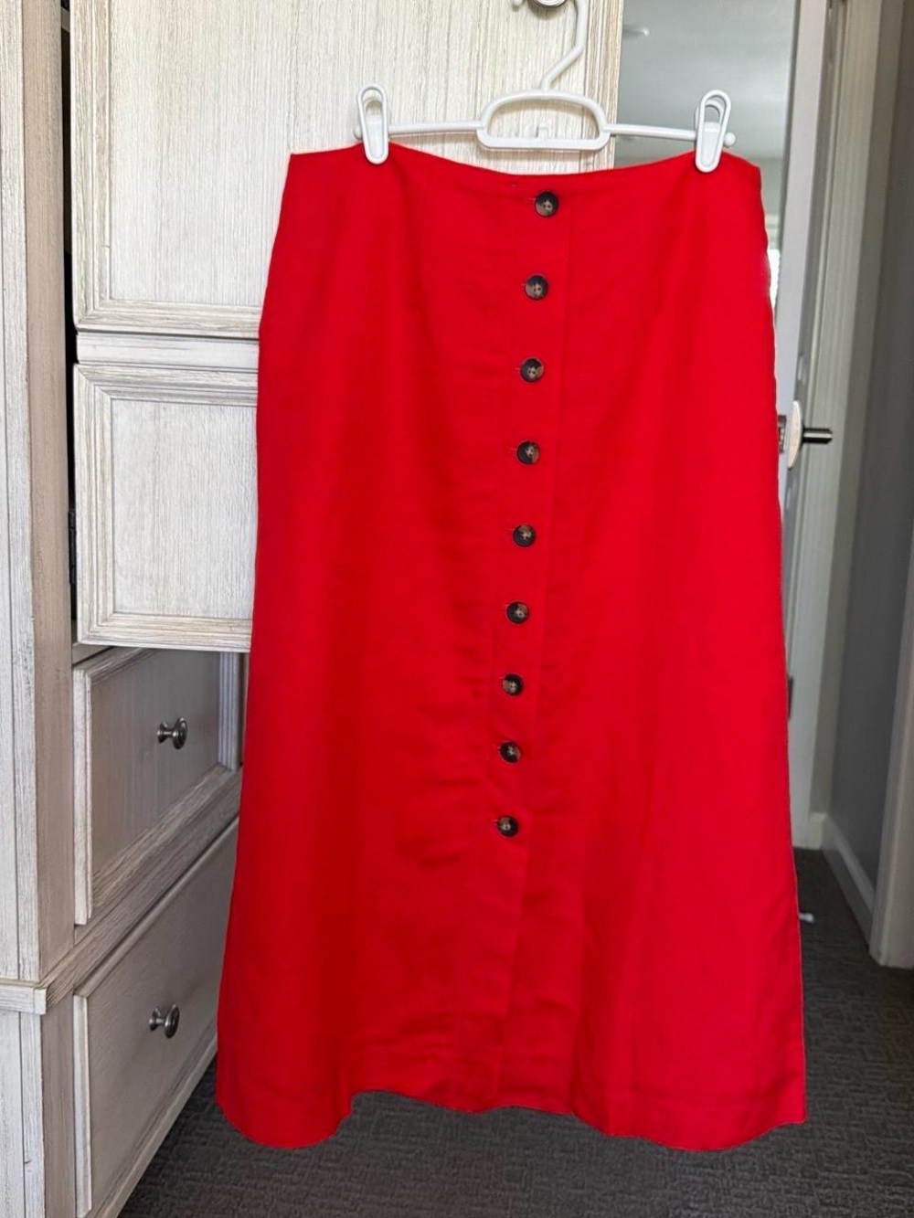 Ann Taylor Petite Button-Front Midi Skirt